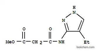 Molecular Structure of 779353-62-7 (Propanoic acid, 3-[(4-ethyl-1H-pyrazol-3-yl)amino]-3-oxo-, methyl ester (9CI))