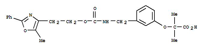 Propanoic acid,2-methyl-2-[3-[[[[2-(5-methyl-2-phenyl-4-oxazolyl)ethoxy]carbonyl]amino]methyl]phenoxy]-