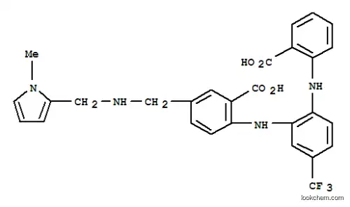 Molecular Structure of 788155-89-5 (Benzoic  acid,  2-[[2-[(2-carboxyphenyl)amino]-5-(trifluoromethyl)phenyl]amino]-5-[[[(1-methyl-1H-pyrrol-2-yl)methyl]amino]methyl]-)