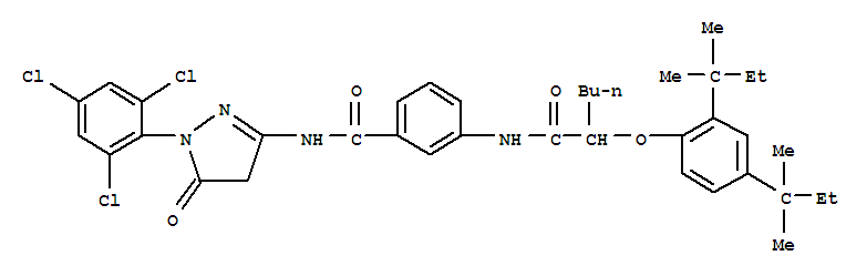 N-[5-OXO-1-(2,4,6-TRICHLOROPHENYL)-2-PYRAZOLIN-3-YL]-3-[2-(2,4-DI-T-PENTYLPHENOXY)HEXANAMIDO]BENZAMIDE