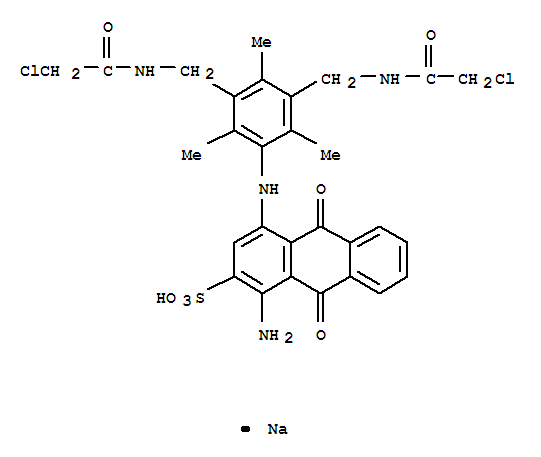 2-Anthracenesulfonicacid,1-amino-4-[[3,5-bis[[(2-chloroacetyl)amino]methyl]-2,4,6-trimethylphenyl]amino]-9,10-dihydro-9,10-dioxo-,sodium salt (1:1)