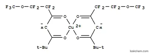 Molecular Structure of 80289-21-0 (BIS(6,6,7,7,8,8,8-HEPTAFLUORO-2,2-DIMETHYL-3,5-OCTANEDIONATE)COPPER(II))