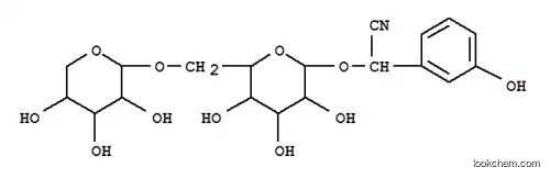 Molecular Structure of 82083-98-5 (2-(3-hydroxyphenyl)-2-[3,4,5-trihydroxy-6-[(3,4,5-trihydroxyoxan-2-yl) oxymethyl]oxan-2-yl]oxy-acetonitrile)