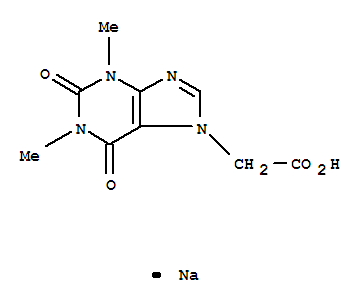 7H-Purine-7-aceticacid, 1,2,3,6-tetrahydro-1,3-dimethyl-2,6-dioxo-, sodium salt (1:1)