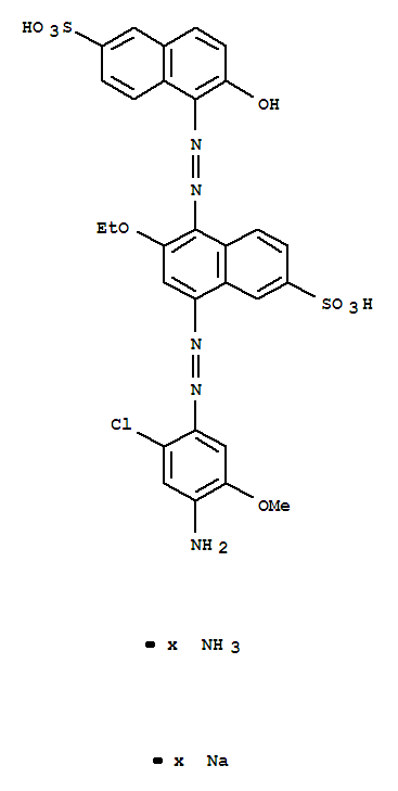 83950-08-7,ammonium sodium 8-[(4-amino-2-chloro-5-methoxyphenyl)azo]-6-ethoxy-5-[(2-hydroxy-6-sulphonatonaphthyl)azo]naphthalene-2-sulphonate,2-Naphthalenesulfonicacid,8-[(4-amino-2-chloro-5-methoxyphenyl)azo]-6-ethoxy-5-[(2-hydroxy-6-sulfo-1-naphthalenyl)azo]-,ammonium sodium salt (9CI)