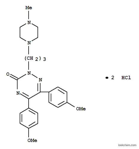 Molecular Structure of 84423-96-1 (5,6-bis(4-methoxyphenyl)-2-[3-(4-methylpiperazin-1-yl)propyl]-1,2,4-tr iazin-3-one dihydrochloride)