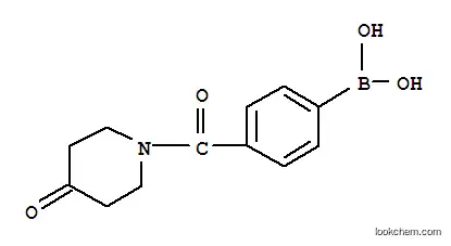 Molecular Structure of 850568-23-9 (4-(4-OXOPIPERIDINE-1-CARBONYL)PHENYLBORONIC ACID)