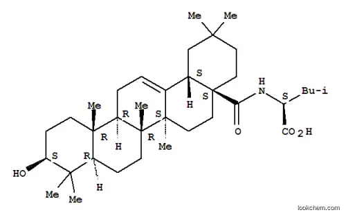 Molecular Structure of 851475-43-9 (N-[(3beta)-3-Hydroxy-28-oxoolean-12-en-28-yl]-L-leucine)