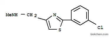 Molecular Structure of 864068-99-5 (2-(3-CHLOROPHENYL)-4-[(METHYLAMINO)METHYL]-1,3-THIAZOLE 97+%N-{[2-(3-CHLOROPHENYL)-1,3-THIAZOL-4YL]METHYL}-N-METHYLAMINE)