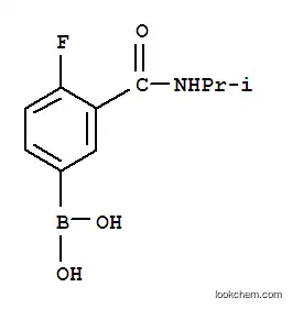 Molecular Structure of 874219-21-3 (4-FLUORO-3-(ISOPROPYLCARBAMOYL)BENZENEBORONIC ACID)