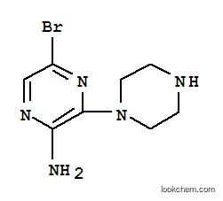Molecular Structure of 893611-67-1 (2-AMINO-5-BROMO-3-PIPERAZIN-1-YLPYRAZINE)