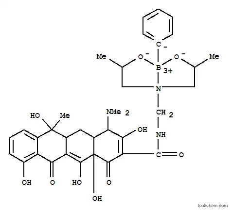 Molecular Structure of 90502-41-3 ([(2Z)-2-{[({bis[2-(hydroxy-kappaO)propyl]amino-kappaN}methyl)amino](hydroxy)methylidene}-4-(dimethylamino)-6,10,11,12a-tetrahydroxy-6-methyl-4a,5a,6,12a-tetrahydrotetracene-1,3,12(2H,4H,5H)-trionato(2-)](phenyl)boron)