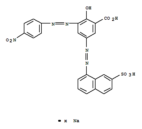 Benzoic acid,2-hydroxy-3-[2-(4-nitrophenyl)diazenyl]-5-[2-(7-sulfo-1-naphthalenyl)diazenyl]-,sodium salt (1: )