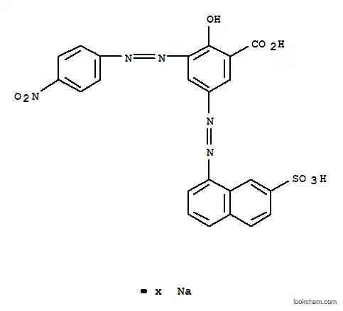 Molecular Structure of 93940-54-6 (3-[(4-nitrophenyl)azo]-5-[(7-sulpho-1-naphthyl)azo]salicylic acid, sodium salt)