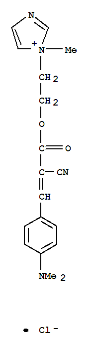 94087-14-6,1-[2-[[2-cyano-3-[4-(dimethylamino)phenyl]-1-oxoallyl]oxy]ethyl]-1-methyl-1Himidazolium chloride,1H-Imidazolium,1-[2-[[2-cyano-3-[4-(dimethylamino)phenyl]-1-oxo-2-propenyl]oxy]ethyl]-1-methyl-,chloride (9CI)