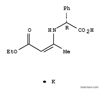 Molecular Structure of 961-69-3 (Potassium (R)-[(3-ethoxy-1-methyl-3-oxoprop-1-enyl)amino]phenylacetate)