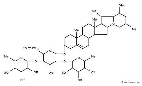 Molecular Structure of 101030-83-5 (b-D-Glucopyranoside, (3b,23b)-23-(acetyloxy)solanid-5-en-3-yl O-6-deoxy-a-L-mannopyranosyl-(1&reg;2)-O-[6-deoxy-a-L-mannopyranosyl-(1&reg;4)]-)