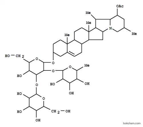 Molecular Structure of 101054-39-1 (b-D-Galactopyranoside, (3b,23b)-23-(acetyloxy)solanid-5-en-3-yl O-6-deoxy-a-L-mannopyranosyl-(1®2)-O-[b-D-glucopyranosyl-(1®3)]-)