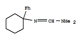 Molecular Structure of 101398-80-5 (Methanimidamide,N,N-dimethyl-N'-(1-phenylcyclohexyl)-)