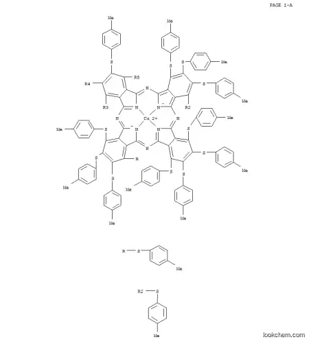 Molecular Structure of 101408-30-4 (A mixture of compounds from (dodecakis(p-tolylthio)phthalocyaninato)copper(II) to  (hexadecakis(p-tolylthio)phthalocyaninato)copper(II))