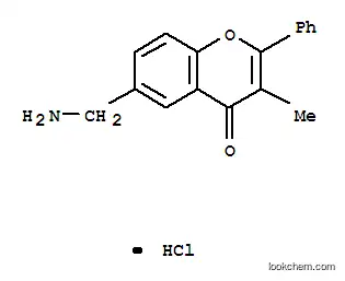 Molecular Structure of 101442-02-8 ((3-methyl-4-oxo-2-phenyl-4H-chromen-6-yl)methanaminium chloride)