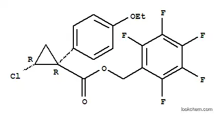 Molecular Structure of 101492-38-0 (pentafluorobenzyl (1R,2S)-2-chloro-1-(4-ethoxyphenyl)cyclopropanecarboxylate)