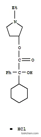Molecular Structure of 101564-28-7 (1-ethylpyrrolidin-3-yl cyclohexyl(hydroxy)phenylacetate hydrochloride)