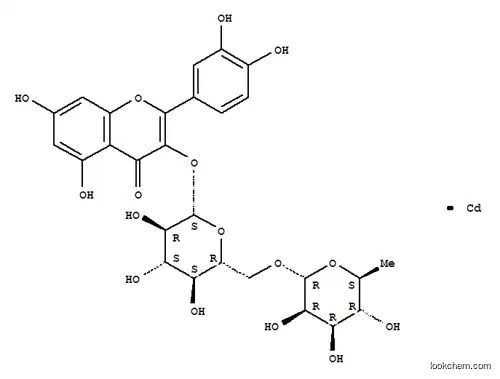 Molecular Structure of 10163-13-0 (cadmium 3-{[6-O-(6-deoxyhexopyranosyl)hexopyranosyl]oxy}-7-hydroxy-2-(3-hydroxy-4-oxidophenyl)-4-oxo-4H-chromen-5-olate)