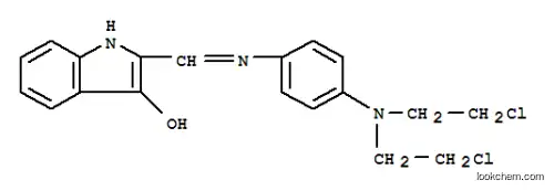 Molecular Structure of 101651-84-7 ((2E)-2-[({4-[bis(2-chloroethyl)amino]phenyl}amino)methylidene]-1,2-dihydro-3H-indol-3-one)
