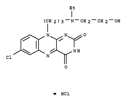 Benzo[g]pteridine-2,4(3H,10H)-dione,7-chloro-10-[3-[ethyl(2-hydroxyethyl)amino]propyl]-, hydrochloride (1:1)