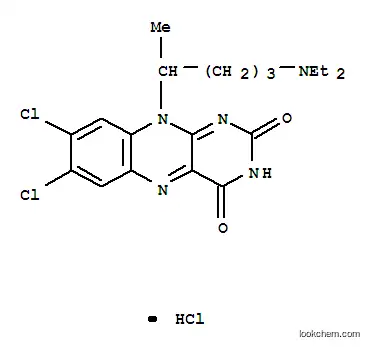 Molecular Structure of 101652-01-1 (4-(7,8-dichloro-2,4-dioxo-3,4-dihydrobenzo[g]pteridin-10(2H)-yl)-N,N-diethylpentan-1-aminium chloride)