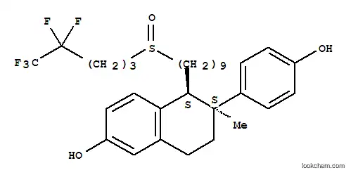 Molecular Structure of 101908-22-9 ((5S,6S)-6-(4-hydroxyphenyl)-6-methyl-5-[9-(4,4,5,5,5-pentafluoropentyl sulfinyl)nonyl]tetralin-2-ol)
