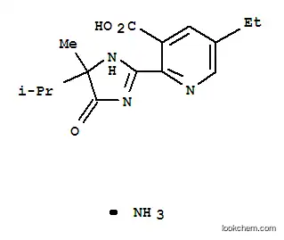 Molecular Structure of 101917-66-2 (2-[4,5-Dihydro-4-methyl-4-(1-methylethyl)-5-oxo-1H-imidazol-2-yl]-5-ethyl-3-pyridinecarboxylic acid ammonium salt)