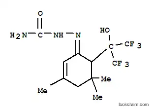 Molecular Structure of 101931-81-1 ((2E)-2-[6-(1,1,1,3,3,3-hexafluoro-2-hydroxypropan-2-yl)-3,5,5-trimethylcyclohex-2-en-1-ylidene]hydrazinecarboxamide)