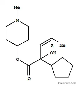 Molecular Structure of 101932-23-4 (1-methylpiperidin-4-yl (3Z)-2-cyclopentyl-2-hydroxypent-3-enoate)