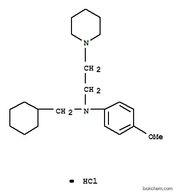 Molecular Structure of 102107-25-5 (N-(cyclohexylmethyl)-4-methoxy-N-(2-piperidin-1-ylethyl)aniline hydrochloride)