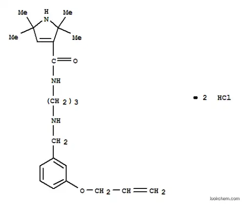 Molecular Structure of 102131-99-7 (1H-Pyrrole-3-carboxamide,2,5-dihydro-2,2,5,5-tetramethyl-N-[3-[[[3-(2-propen-1-yloxy)phenyl]methyl]amino]propyl]-,hydrochloride (1:2))
