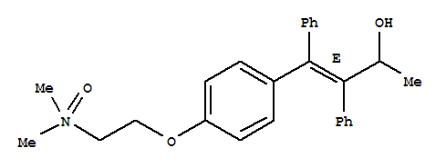102203-04-3,Benzeneethanol, b-[[4-[2-(dimethyloxidoamino)ethoxy]phenyl]phenylmethylene]-a-methyl-, (bE)-,Benzeneethanol,b-[[4-[2-(dimethylamino)ethoxy]phenyl]phenylmethylene]-a-methyl-, N-oxide, (E)-;Benzeneethanol, b-[[4-[2-(dimethyloxidoamino)ethoxy]phenyl]phenylmethylene]-a-methyl-, (E)-