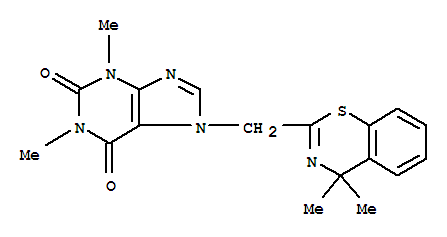 102367-56-6,1H-Purine-2,6-dione,7-[(4,4-dimethyl-4H-1,3-benzothiazin-2-yl)methyl]-3,7-dihydro-1,3-dimethyl-,4H-1,3-Benzothiazine,1H-purine-2,6-dione deriv.