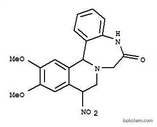 Molecular Structure of 102395-74-4 (12,13-dimethoxy-10-nitro-5,9,10,14b-tetrahydroisoquino[2,1-d][1,4]benzodiazepin-6(7H)-one)