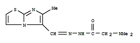 Molecular Structure of 102410-31-1 (Glycine, N,N-dimethyl-,[(6-methylimidazo[2,1-b]thiazol-5-yl)methylene]hydrazide (9CI))