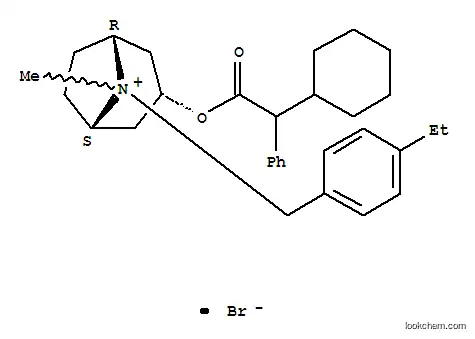 Molecular Structure of 102432-93-9 (8-Azoniabicyclo[3.2.1]octane,3-[(cyclohexylphenylacetyl)oxy]-8-[(4-ethylphenyl)methyl]-8-methyl-, bromide,endo- (9CI))