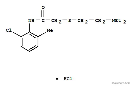 Molecular Structure of 102489-56-5 (2-({2-[(2-chloro-6-methylphenyl)amino]-2-oxoethyl}sulfanyl)-N,N-diethylethanaminium chloride)