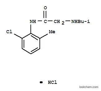 Molecular Structure of 102489-59-8 (N-{2-[(2-chloro-6-methylphenyl)amino]-2-oxoethyl}-2-methylpropan-1-aminium chloride)