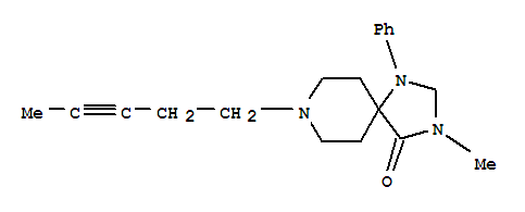 102504-92-7,1,3,8-Triazaspiro[4.5]decan-4-one,3-methyl-8-(3-pentyn-1-yl)-1-phenyl-,1,3,8-Triazaspiro[4.5]decan-4-one,3-methyl-8-(3-pentynyl)-1-phenyl- (9CI)