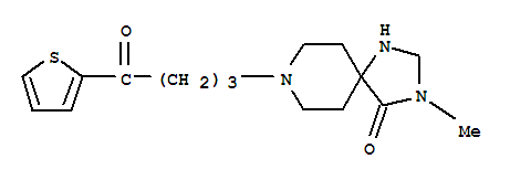 Molecular Structure of 102504-99-4 (1,3,8-Triazaspiro[4.5]decan-4-one,3-methyl-8-[4-oxo-4-(2-thienyl)butyl]-)