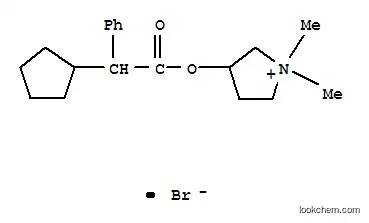 Molecular Structure of 102584-66-7 (Pyrrolidinium,3-[(2-cyclopentyl-2-phenylacetyl)oxy]-1,1-dimethyl-, bromide (1:1))