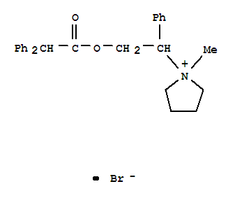 Molecular Structure of 102584-71-4 (Pyrrolidinium,1-[2-[(2,2-diphenylacetyl)oxy]-1-phenylethyl]-1-methyl-, bromide (1:1))