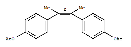 Molecular Structure of 102584-77-0 (Phenol,4,4'-(1,2-dimethyl-1,2-ethenediyl)bis-, diacetate, (Z)- (9CI))