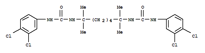 Molecular Structure of 102584-84-9 (Urea,N,N''-(1,1,6,6-tetramethyl-1,6-hexanediyl)bis[N'-(3,4-dichlorophenyl)- (9CI))